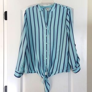 Talbots Blue Striped Button Down Shirt